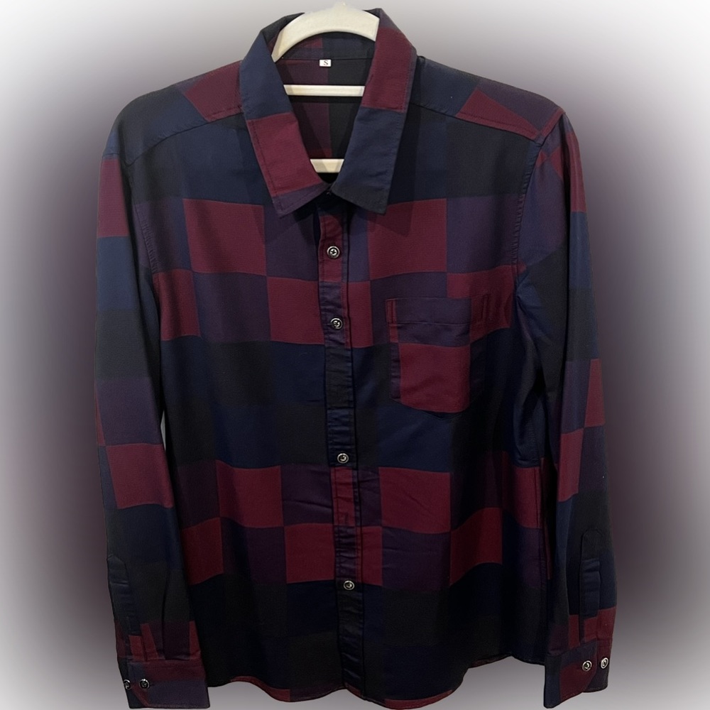 Floerns Men's Causal Long Sleeve Dress Shirt Button Down Work Shirt with Pocket